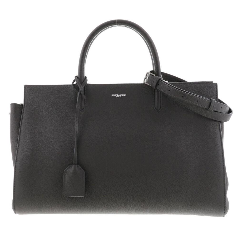 SAINT LAURENT PARIS Cabas Rive Gauche Bag Handbag Gray AB